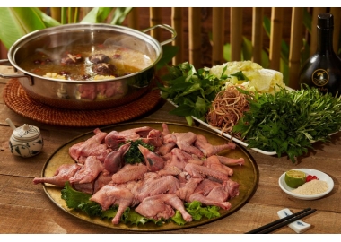 Lẩu chim câu tiềm thuốc bắc